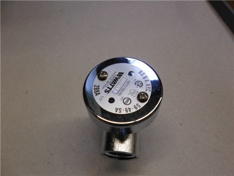Válvula de ruptura 1/2" 125 psi cromada Hobart